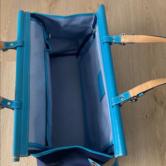 COACH Rare Turnlock Canvas and Leather Tote Bag - Picture 9 of 16